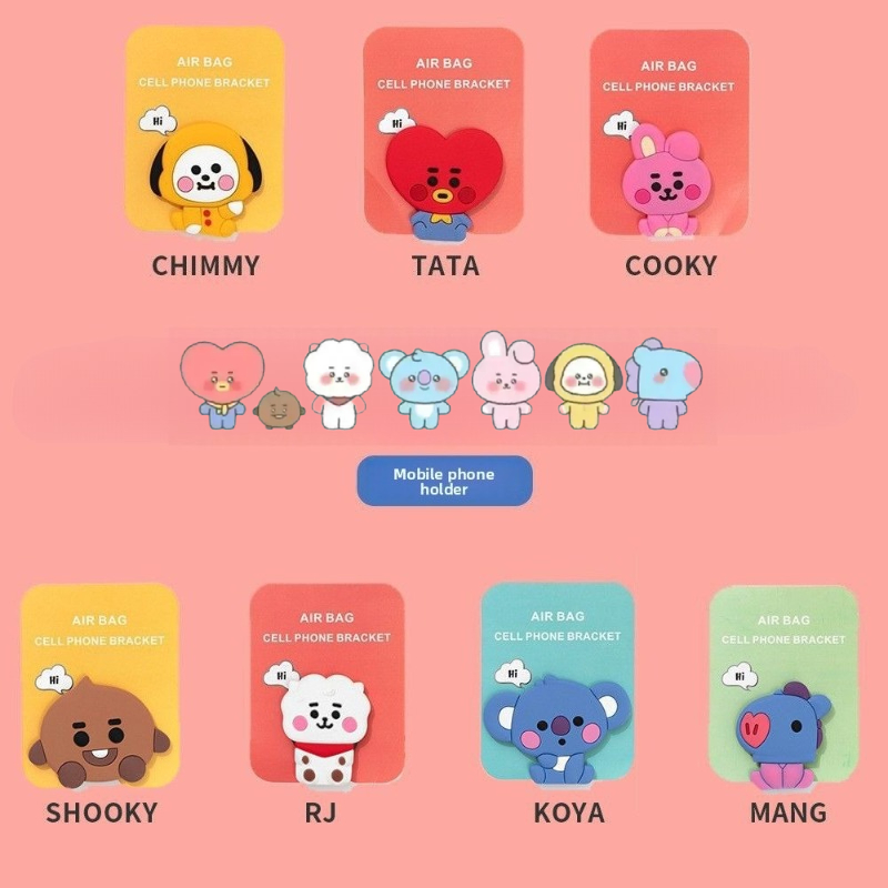 Phone Accessories Wholesale - BT21cartoon cute silicone handheld phone stand