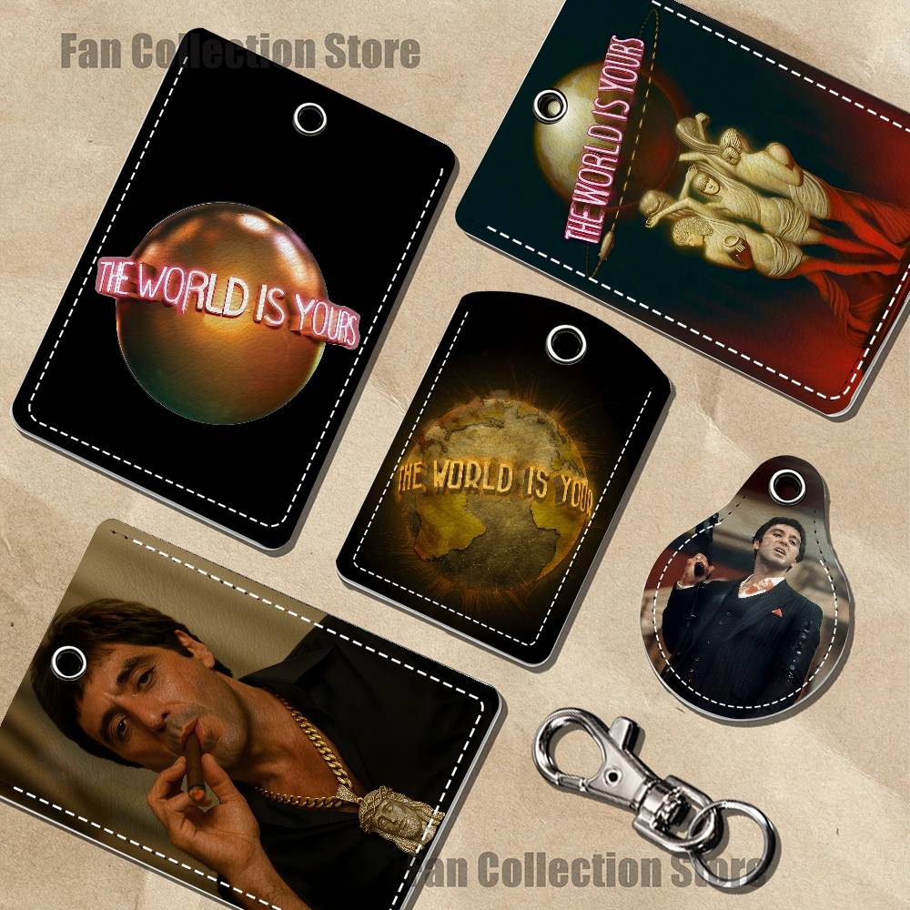 Airtag Holder Case - Scarfaces The World Is Yours Leather