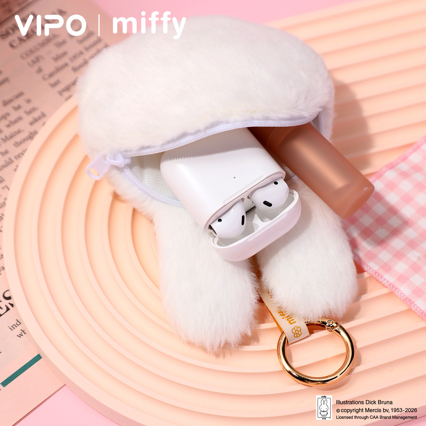 Vipo Miffy Cute Rabbit Coin Pu - đánh giá và giá Airtag Holder Case
