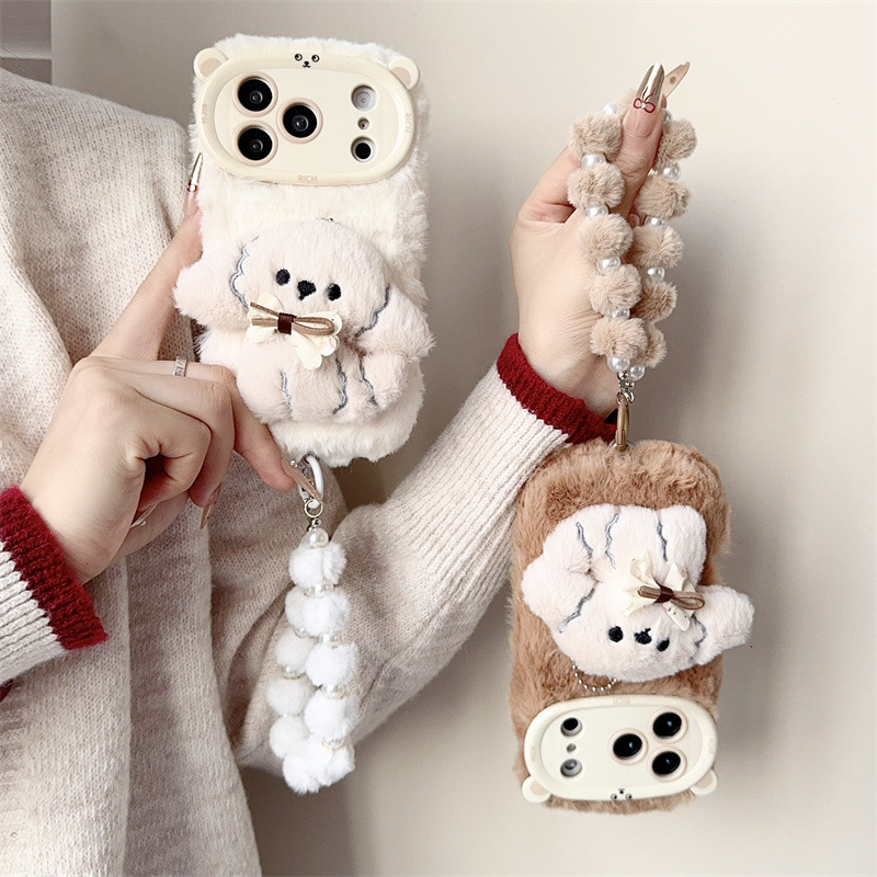 3D Cartoon Bowknot Puppy Warm  - đánh giá và giá Apple Iphone 15