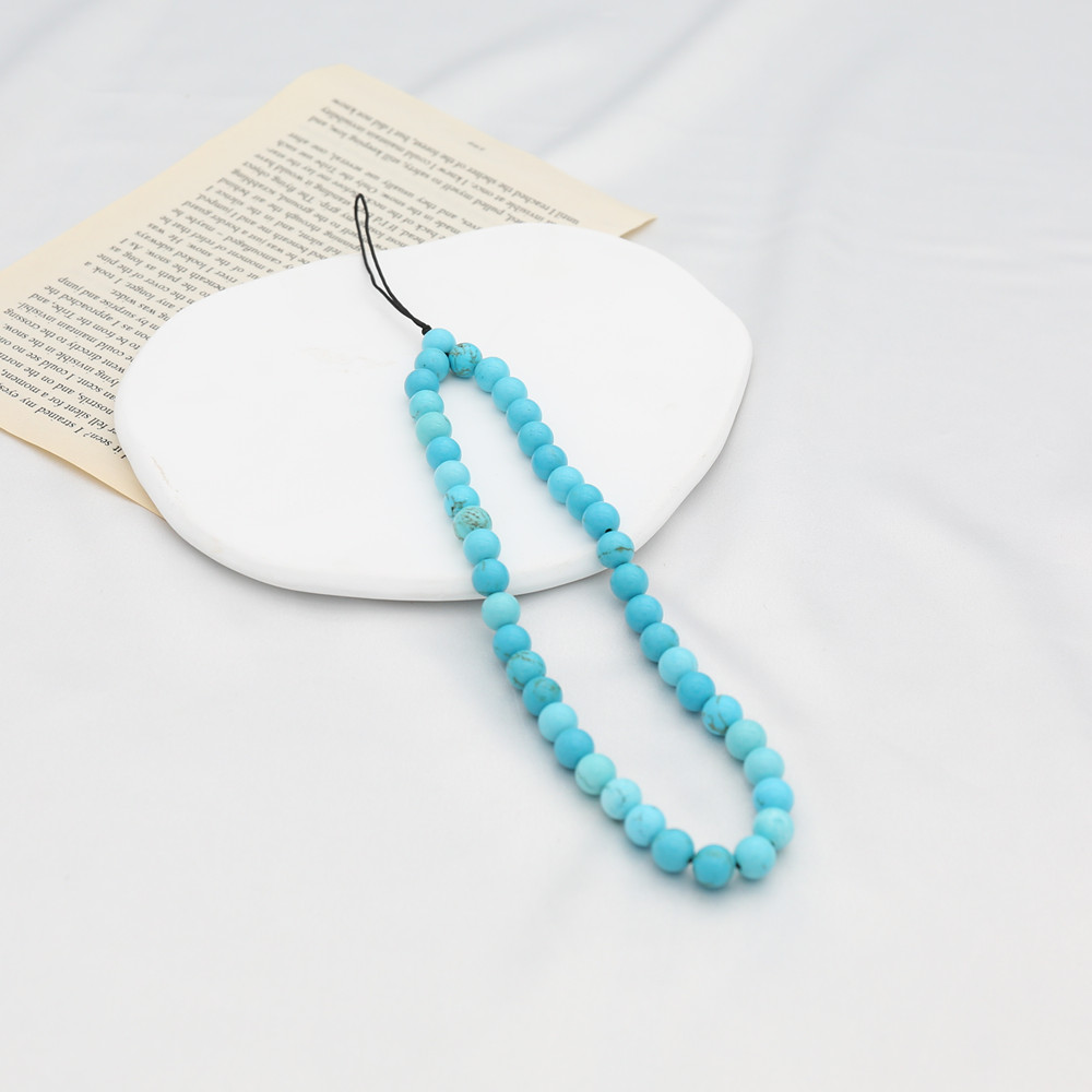 8MM Blue Turquoise Beaded Mobi - đánh giá và giá Phone Accessories Men