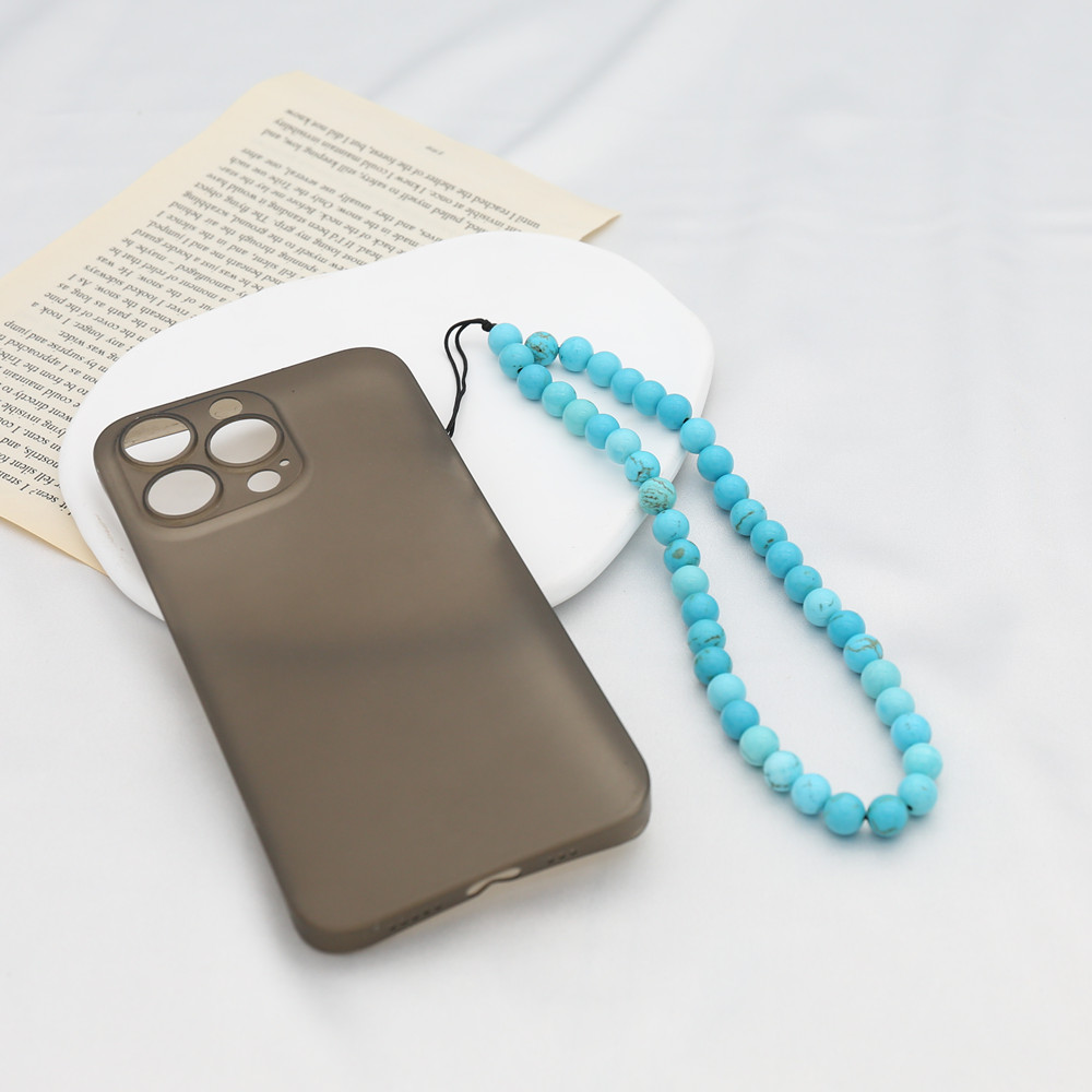 8MM Blue Turquoise Beaded Mobi - đánh giá và giá Phone Accessories Men