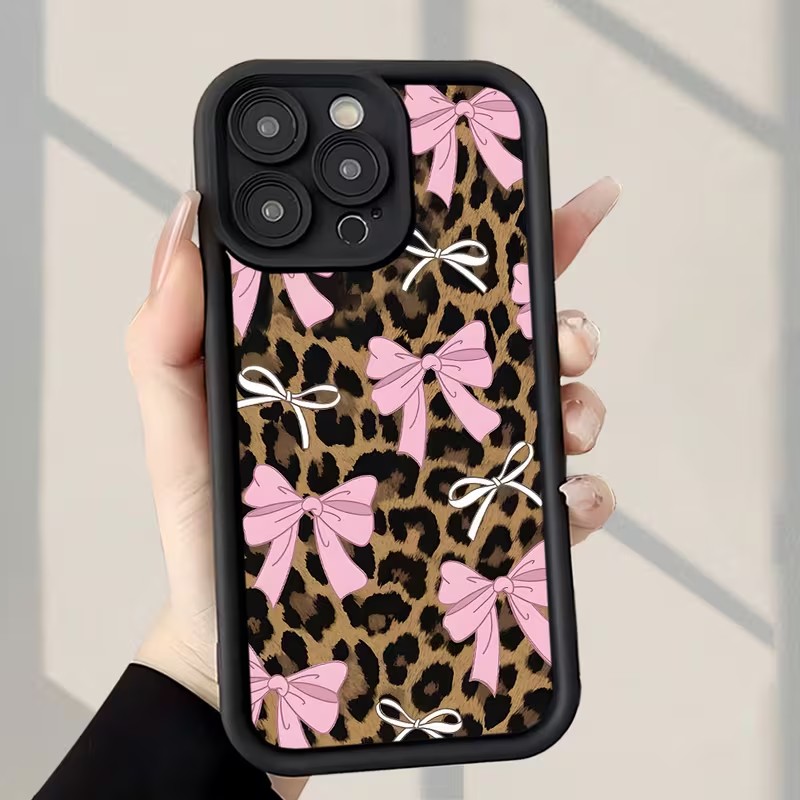 Leopard Print Bow Phone Case F - đánh giá và giá Apple Iphone 15